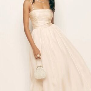 Reformation Tulle Gown in Ivory Blush